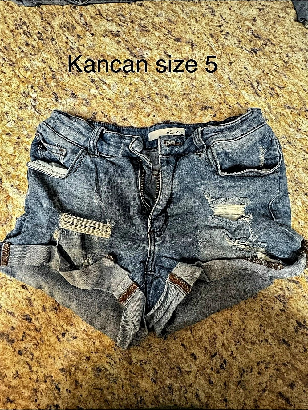 Kancan Distressed Jean Shorts Size 5
